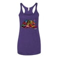thumbnail image 2 of Wild Bobby, Colorful Rainbow Cat Animal Lover Tri-Blend Racerback Tank Top, Purple Rush, Medium, 2 of 3