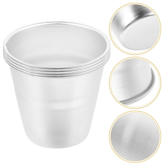 HOOWIFFY Metal Pudding Molds 4Pcs Silver for Baking and Easy Cleaning