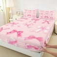 thumbnail image 3 of Manfei Chic Pink Bow Bed Sheets Set Twin Size, Kawaii Ribbon Bed Sheets Twin, Princess Bowknot Bedding Twin Size, Super Cozy Room Decor, 3-Piece, 3 of 7