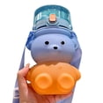 thumbnail image 1 of Ounissouiy Botella de agua con asa de paja, portátil, a prueba de fugas, para exteriores, para beber, para escuela, para estudiantes Almacenamiento y organización del hogar 1400ML Azul, 1 of 6