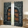 thumbnail image 2 of Homewish Lodge Cabin Black Out Curtains for Teens Boys Girls,Old Barn Door Curtains Pack of 2 (42x63 Each),Retro Vintage Bedroom Curtains,Breathable Home Decor, 2 of 6