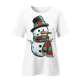 thumbnail image 3 of JFHHQ T-Shirt Non Transparent Femme T-Shirt Imprimé Festif de Vacances Doux Col Rond Manches Courtes Haut Décontracté Blouse m Blanc, 3 of 3