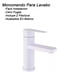 thumbnail image 2 of Monomando Lavabo Rubinett U Ovalin Baño Acero Inoxidable 304 Blanco Polar, 2 of 5