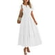 thumbnail image 1 of Vestido casual BTFBM para mujer, verano 2025, cuello en V, blanco, XXL, 1 of 9