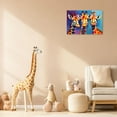 thumbnail image 2 of ZHONGYUTONG Giraffe Family Canvas Wall Art Colorful Animal Painting Prints Funny Giraffe Abstract Posters Wall Decor for Nursery Baby Room Framed (12.00" x 18.00"), 2 of 6