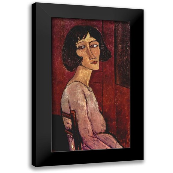 Modigliani, Amedeo 10x14 Black Modern Framed Museum Art Print Titled - Marguerite