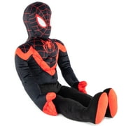 Spider-Man Miles Morales Kids Bedding Plush Cuddle and Decorative Pillow Buddy, Microfiber, Black, Marvel