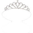 thumbnail image 2 of Girls Crystal Tiara Crown Silver Rhinestone Princess Headband Little Girl Tiaras Headpiece for Wedding Birthday Party, 2 of 4