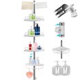 thumbnail image 2 of WSBArt 8-10ft Rustproof Shower Caddy Tension Pole with 2 Pack Soap Dispenser, 4 Tier Corner Caddy Shelf Height Adjustable Bathroom Organizer Tension Rod Shower Storage Holder, 2 of 11
