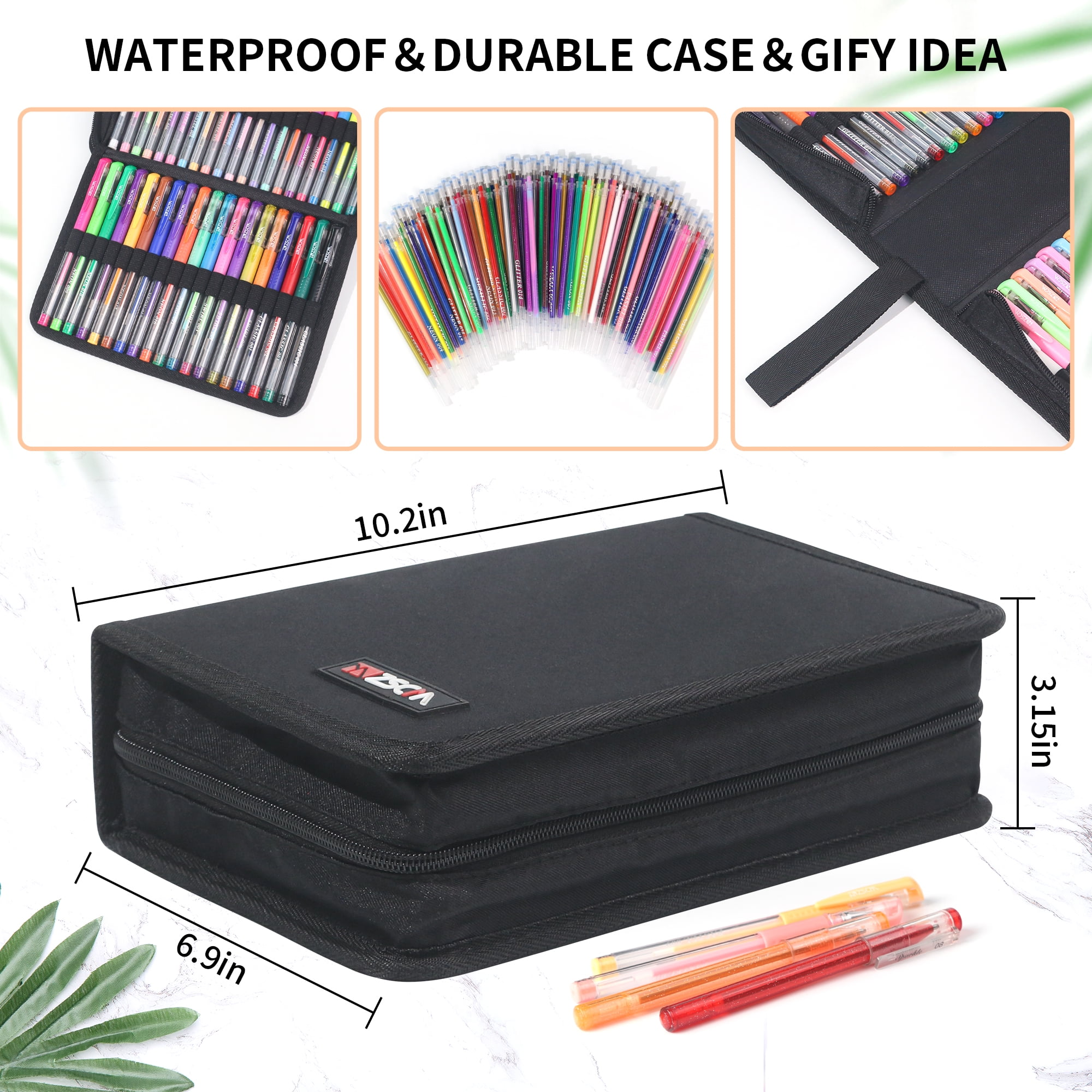 202 Pack Gel Pen for Adults Coloring Books, 104 Artist Pens Include 100 Colored Pens, 4 Metallic Sparkle Pens With 98 Refills for Drawing Journaling
