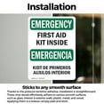 thumbnail image 3 of (2 Pack) First Aid Kit Inside Bilingual OSHA Emergency Sign 5 Inch X 3.5 Inch Vinyl Label Decal Sticker Weather Resistant, UV Protected for Workplace, Business, and Construction Site,, 3 of 7