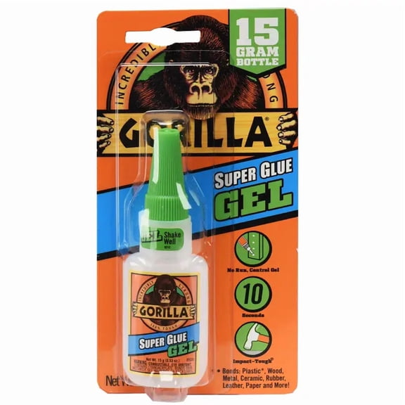 Gorilla Glue Super Glue Gel (15g) Clear Color, Pack of 1