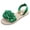 Womens Casual Shoes # Green, variant on Womens Sandals Summer Open Toe Flat Ankle Strap Chic Faux Pearl Ball Decor Large Fabric Ruffle Flower Applique Slip On Casual Beach Resort Vacation Party Footwear