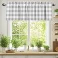 thumbnail image 2 of Gray Plaid Valances for Windows, 60 x 18in, Gray Gradient Line Geometric Rod Pocket Kitchen Valance Curtain Light Filtering Window Treatments for Living Room Bedroom, 1 Panel, 2 of 7