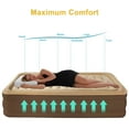 thumbnail image 3 of Hurber Inflatable Bed Double Leak-proof mattress with Electric Pump & Pillows Removable Backrest Multifunctional Foldable Air Sofa Guest Bed, 600lb Max(Brown, Queen Size), 3 of 9