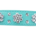 thumbnail image 4 of Lindo collar para perro y gato con diamantes de imitación de flores, collar brillante de cuero PU, 4 of 5
