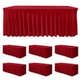 thumbnail image 1 of Mesa Table Skirt HolidayIdeas, paquete de 6 unidades, spandex rojo, 183 cm, 1 of 8