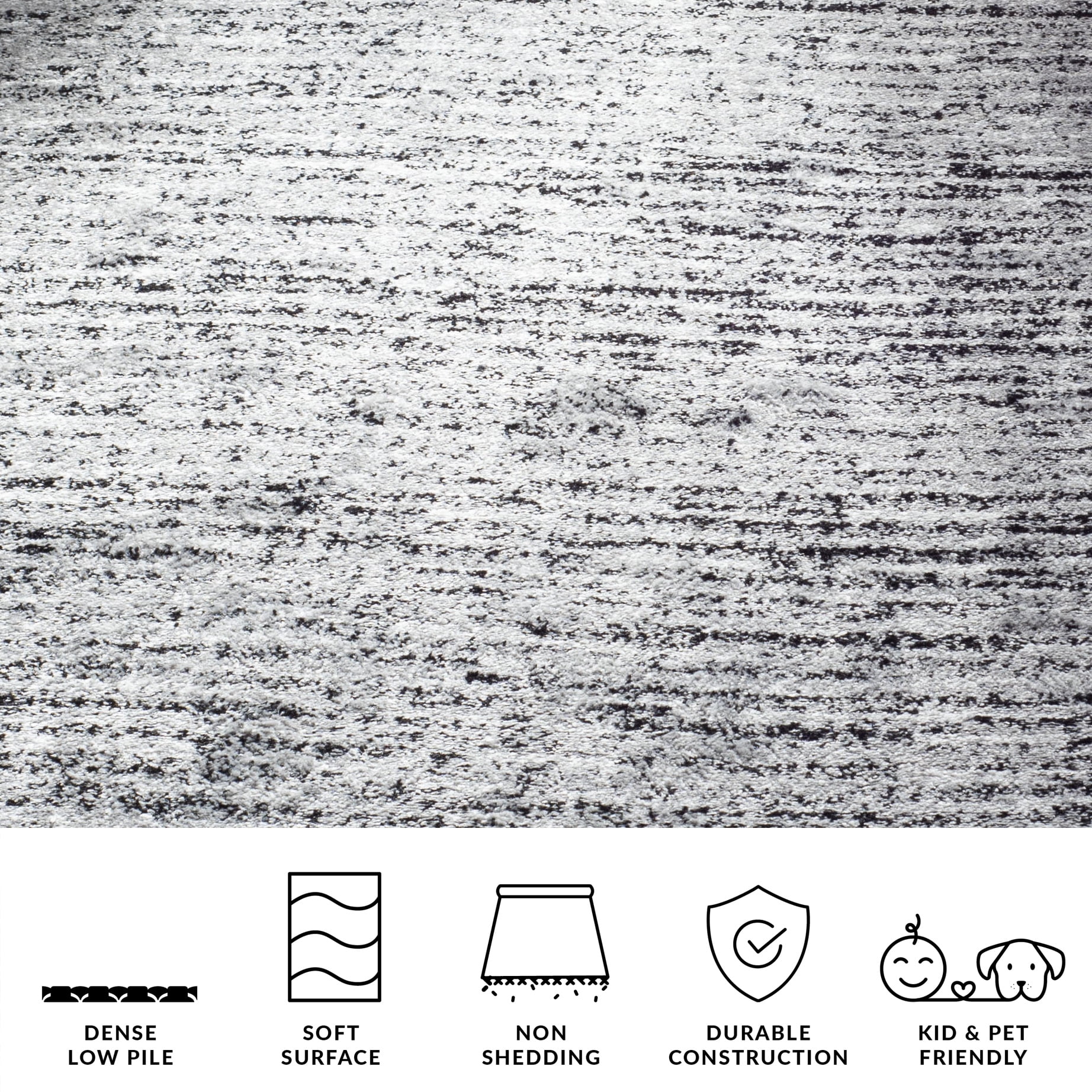 SAFAVIEH Adirondack Linnette Abstract Area Rug, Black/Silver, 5'1" x 7'6"