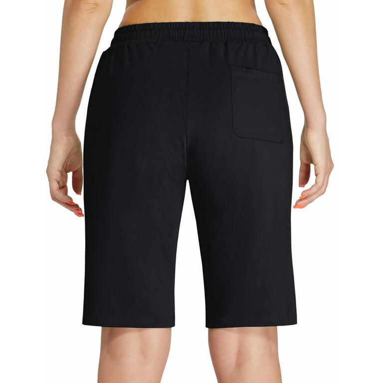 EZRUN Women's Bermuda Side Pockets Joggers Shorts with Pockets