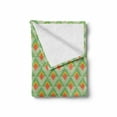 thumbnail image 2 of Abstract Soft Flannel Fleece Throw Blanket, Vintage Geometric Diamond Shaped Lines Stripes Symmetrical, Cozy Plush for Indoor and Outdoor Use, 50" x 70", Pale Green Orange, by Ambesonne, 2 of 6