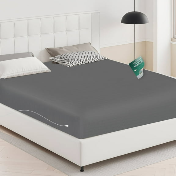 Grounding Fitted Sheet Queen 90% Organic Cotton 10% Pure Silver Fiber with 15ft Cord Grounding Sheets Improve Sleep Home Bed60x80x13in