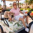 thumbnail image 3 of Golf Cart Seat Covers for 2 Seater,White Floral Microfiber Cart Seat Towel Blanket,Pastoral Farmhouse Magnolia Flowers Leaves Absorbent NonSlip Bench Seats Protector for Golf Course 51"x31", 3 of 9