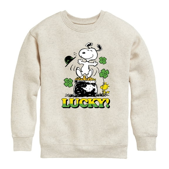 Lucky Snoopy - Toddler And Youth Crewneck Fleece Sweatshirt