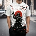 thumbnail image 2 of Men Japanese Samurai Dragon Graphic Crew Neck T-Shirt, Loose Fit Short Sleeve Cool Oriental Print Basic Tee Summer Street Casual Daily Tops(Black1,XXXXXL), 2 of 5