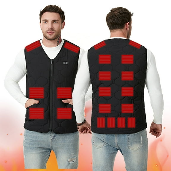 Gamivast Heated Vest for Men and Women Plus Size 20 Heating Zones and 3-Levels Jackets with Pockets V Neck Zip up USB Charging Coats with 2 Controls Washable Outerwear no Power Bank