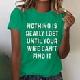 thumbnail image 4 of Penkiiy Trendy Women's Funny Letter Print T-Shirt | Summer Casual Comfort & Fashion Staple M Green, 4 of 9