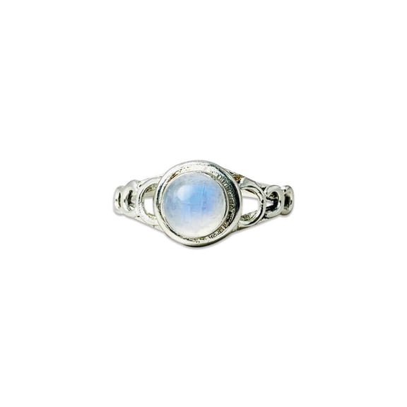 Heaven Crafts 925 Sterling Silver Blue Fire Moonstone Ring Gift For Her Handmade Gift Item