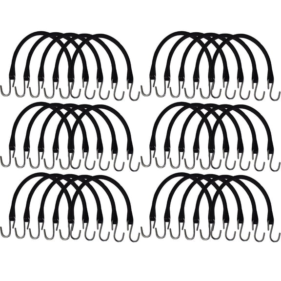 30 100% Natural Rubber Heavy Duty 15" Bungee Cord Tie Down Tarp Straps