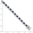 thumbnail image 3 of Primal Silver Sterling Silver Rhodium-plated Sapphire and White Topaz Tennis Bracelet, 3 of 5