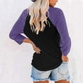 thumbnail image 5 of Tops for Women Crewneck Purple Long Sleeve Tshirts for Women Basic Tops Womens Winter Tops, 5 of 5