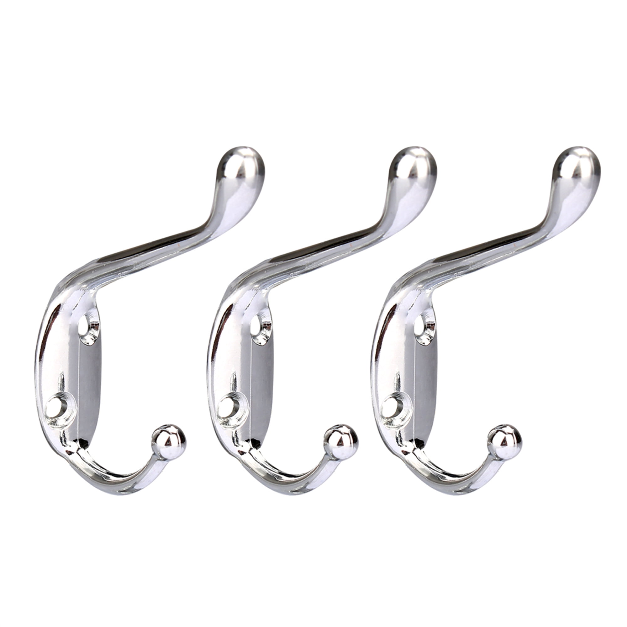 Dual Hooks Zinc Alloy Hooks Coat Hat Key Double DIY Robe Hooks Clothes