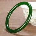 thumbnail image 3 of K-KED 56mm-66mm Green 100% Natural JADE Jadeite Round Gemstone Beads Bangle Bracelet-62-64mm, 3 of 6