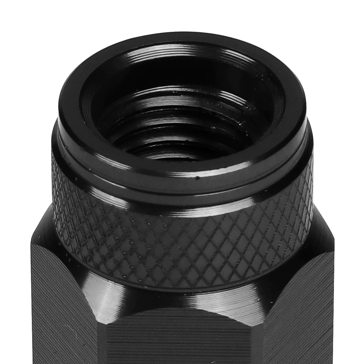 J2 Engineering LN-T7-026-15-BK J2 Engineering 7075 -T6 Forged Aluminum M12 x 1.5 20 Pcs 70mm Open End Lug Nut Set w/ Adapter ( Black )