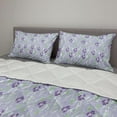 thumbnail image 2 of Floral Comforter & Sham Bedding Set, Lilac Tones Peduncles Hand Picked Flowers Sketch Style Pattern, 3 pcs Duvet Set Microfiber Filling Quilt, 5 Sizes, Ceil Blue Multicolor, by Ambesonne, 2 of 4