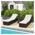 thumbnail image 5 of Yunken Outdoor PE Rattan Chaise Lounge with 6-level Backrest, All-Weather Wicker with Wheels, Comfortable for Poolside, Patio, and Garden Sunbathing, 5 of 9