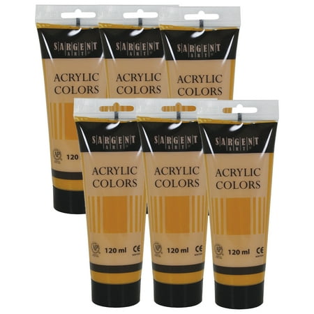 UPC: 0194629120857 | Sargent Art Acrylic Paint Tube  120 ml  Yellow Ochre  Pack of 6