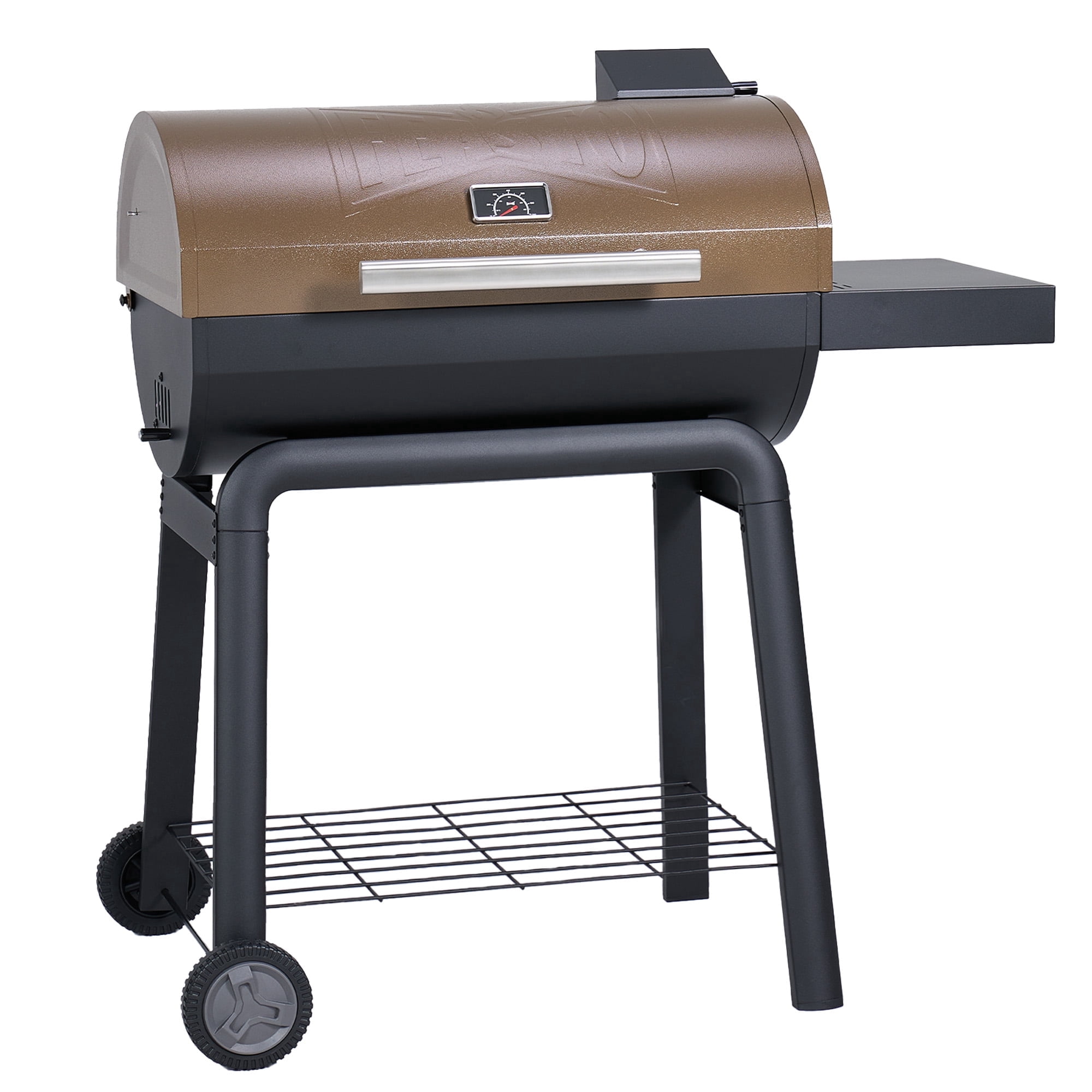 FEASTO 30-Inch Charcoal Grill with Side Table, 679 Sq. In. Cooking Space, Golden