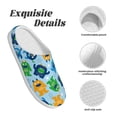 thumbnail image 5 of Daiia Cartoon Monster Print Women’s Fuzzy Slippers Memory Foam Lightweight House Shoes Cozy Loafer Flannel House Shoes-42/43, 5 of 7