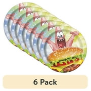 (6 pack) SpongeBob SquarePants Birthday Paper Dessert Plates, 7in, 8ct