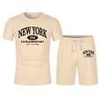 thumbnail image 4 of New York Graphic Short Sets for Men Short Sleeve Crewneck T Shirt and Shorts 2 Piece Matching Set Mens Summer Outfits, 4 of 7