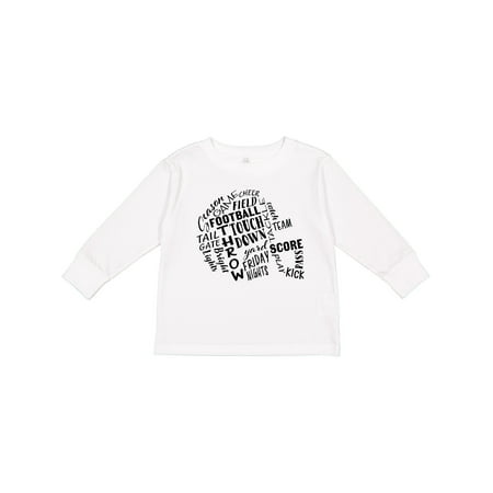 

Inktastic Football Words in Helmet Shape in Black Text Gift Toddler Boy or Toddler Girl Long Sleeve T-Shirt