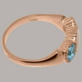 thumbnail image 4 of LBG British Made 10k Rose Gold Ring with Natural Opal & Blue Topaz Womens Anniversary Ring - 33 size options - Size 4, 4 of 7