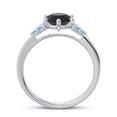 thumbnail image 4 of Diamond-Capitals 2.15 Carat Round Cut Black Onyx & Blue Topaz Gemstone Sparkle Engagement Ring for Ladies Solid 14K White Gold Size 4, 4 of 7