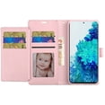 thumbnail image 5 of Samsung Galaxy S21 Ultra (6.8") Wallet Case Leather Credit Card ID Slot Dual Flip Pouch Stand & Strap Cover ,Xpm Phone Cover for Galaxy S21 Ultra - Rose Gold, 5 of 6