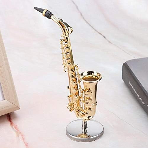 Miniature Alto Saxophone, Mini Saxophone Instrument Model with Gift Box for Home Desk Shelf Music Room Decor Gift Idea$$Musical Instruments