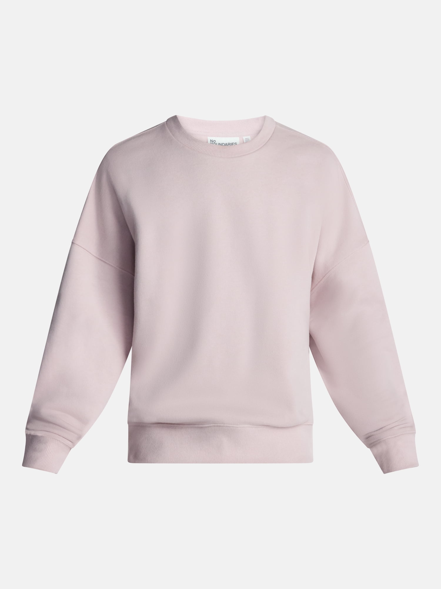 No Boundaries Crewneck Fleece Sweatshirt with Long Sleeves, Men's XS-4XLT